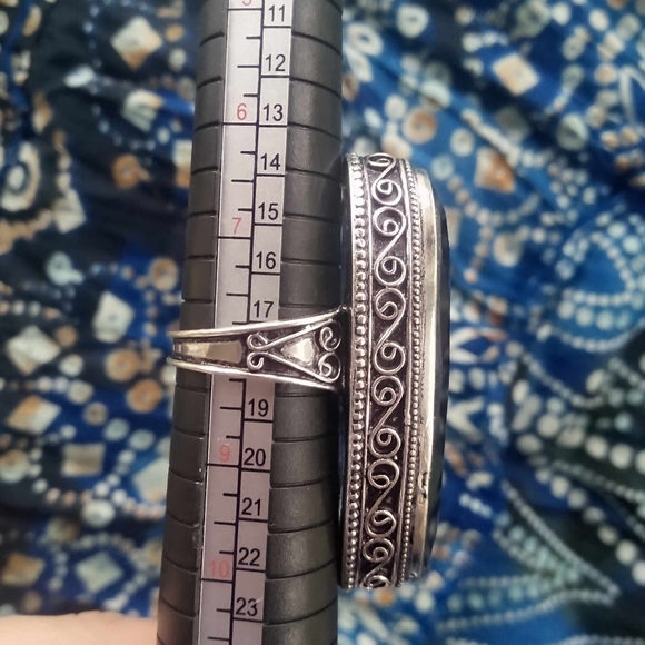 ❤ London Blue Topaz Tear Drop SS Huge Ring, size 8 - Picture 5 of 6